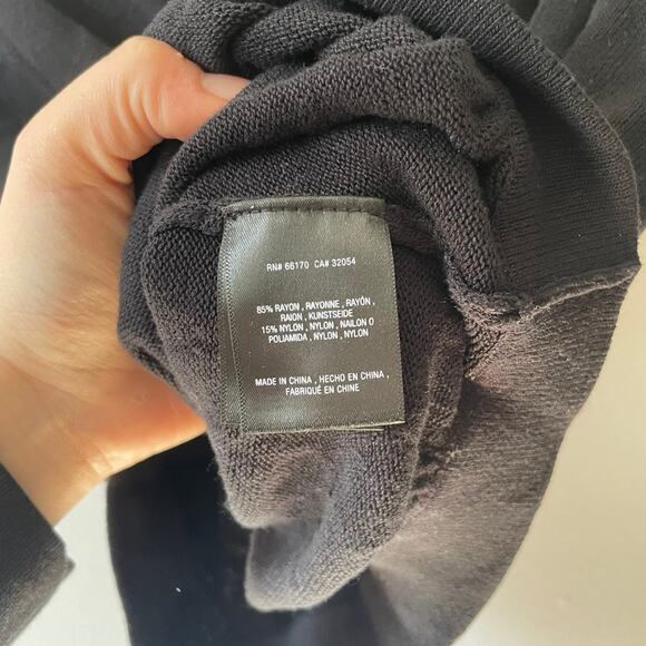 By Anthropologie Rambuteau Black Knit Sleeveless Wrap Sweater Neck Tie Sz S - Picture 8 of 10